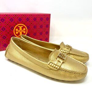 Tory Burch Gold Slip On Loafers, SIZE 8